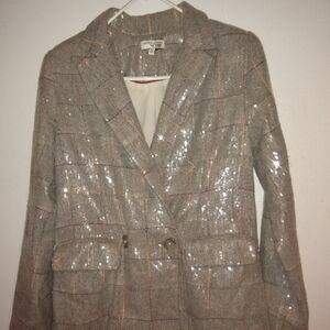 Very Cute New York & Company Silver Sequin Blazer